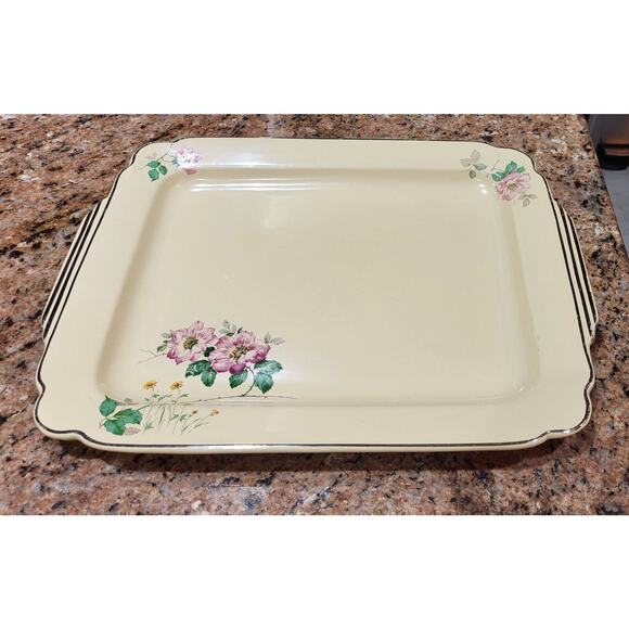 Vintage Homer Laughlin Briar Rose Serving Tray 15 1/4" x 11 1/2", Undamaged Rare - Picture 12 of 14